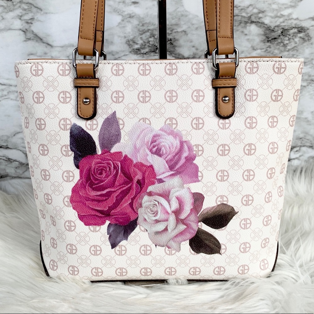Giani Bernini Signature Rose Tote Shoulder Bag - Picture 4 of 15